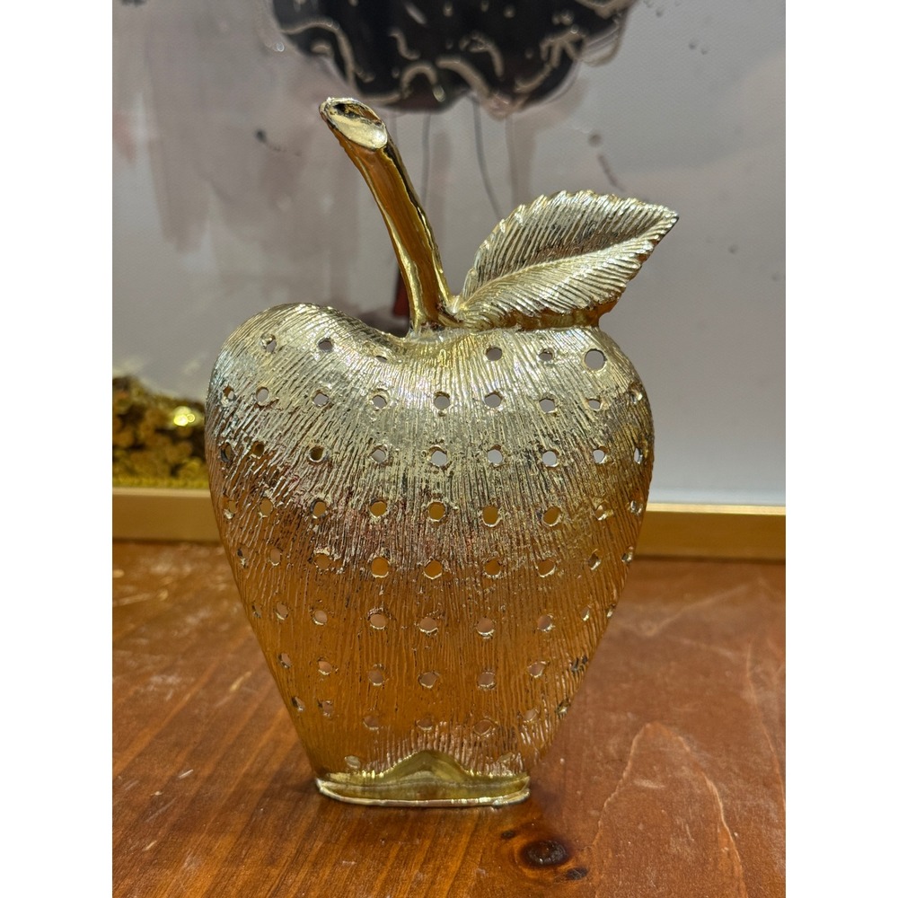 VTG Torino Gold Tone Apple Earring Holder Stand Jewelry Organizer Display